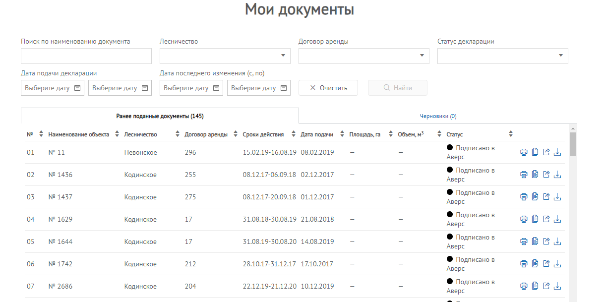 Документы о лесопользовании в электронной форме